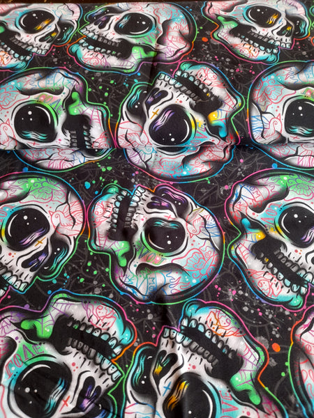 Neon trad skulls custom printed jersey