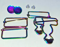 Rainbow plated dungeree clip set