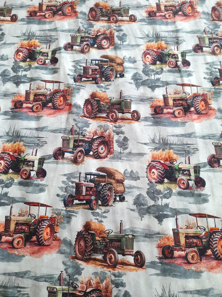 Old watercolour tractor print jersey
