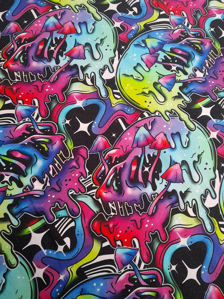 Trippy psychedelic skull printed jersey