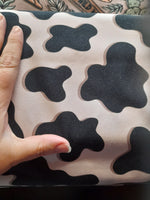 Cow print printed French terry