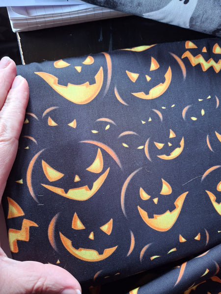 Spooky pumpkin cotton poplin