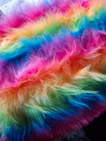 Rainbow faux fur