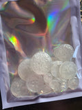 Surprise resin button bag