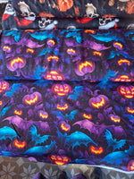 Dark bat and pumpkin French terry