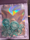 Surprise resin button bag
