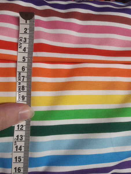 Rainbow stripe with white jersey