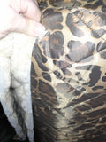 Leopard print fur lined padded coat fabric